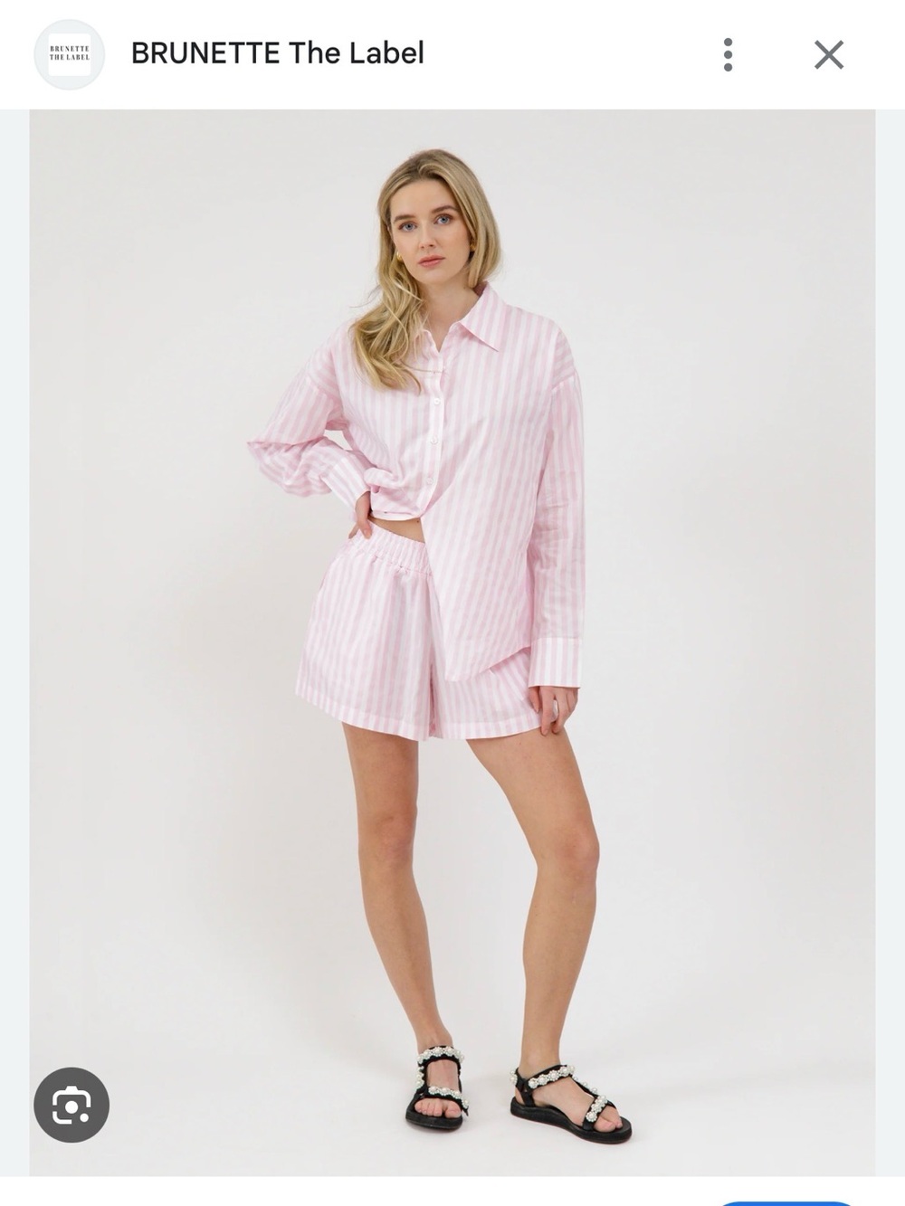 BRUNETTE The Label Pink Striped Women’s Lounge Shorts